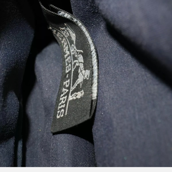 Hermes bolide canvas zip pouch pouchette bag blue silver mini purse travel - Picture 6 of 6